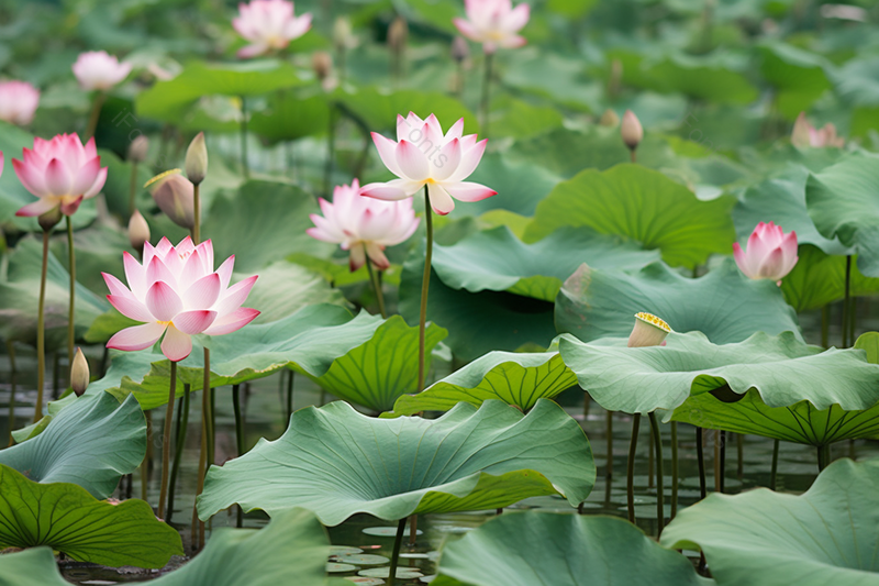 夏日荷花初盛生机勃勃美景,高清,摄影图,摄影图片,图片大全,摄影图免费下载